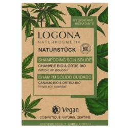 Shampoing Soin solide Chanvre et Ortie bio de Logona pour hydrater et réparer les cheveux secs