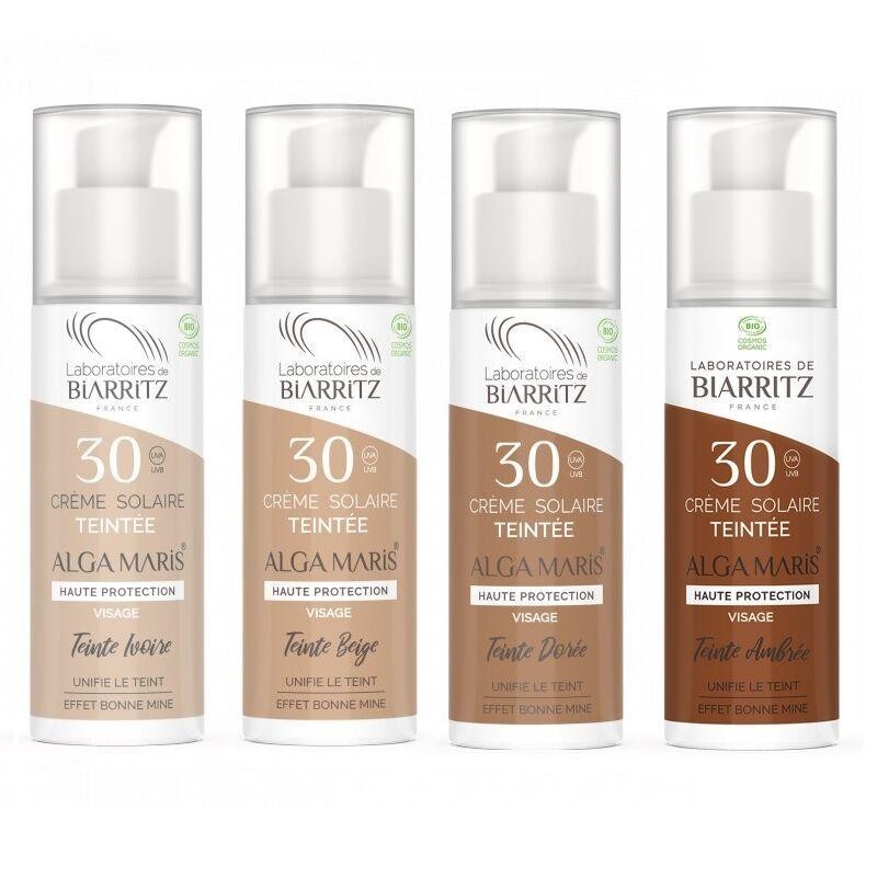 Crème solaire visage teintée SPF 30 bio des Laboratoires de Biarritz