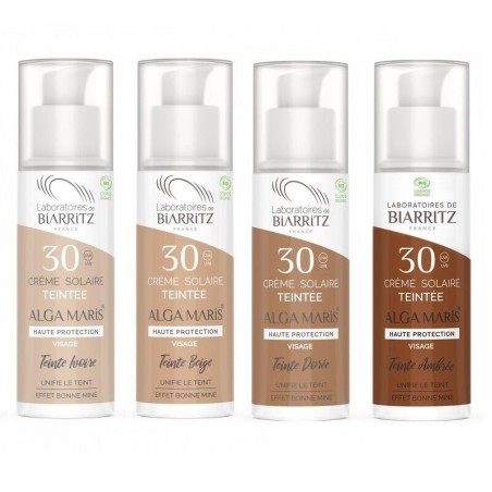 Crème solaire visage teintée SPF 30 bio des Laboratoires de Biarritz