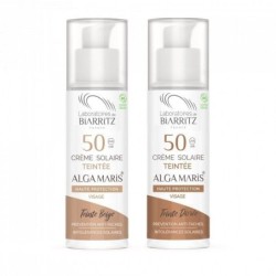 Crème solaire visage teintée SPF50 bio