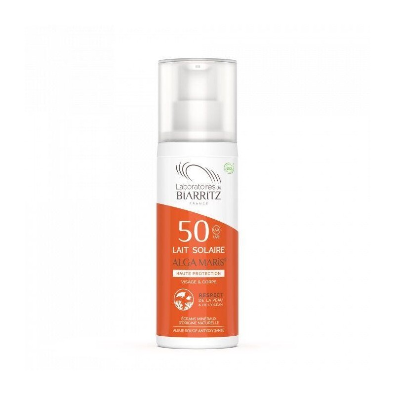 Lait solaire SPF50 bio des Laboratoires de Biarritz