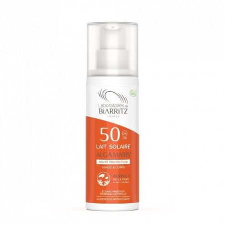 Lait solaire SPF50 bio des Laboratoires de Biarritz