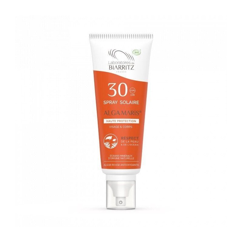 Spray solaire SPF 30 visage et corps bio Algamaris