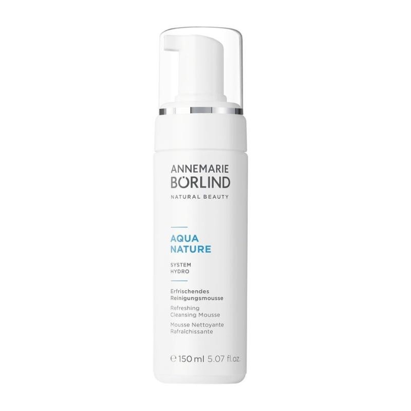 Mousse nettoyante rafraîchissante AquaNature 150 ml pour hydrater et nettoyer en profondeur les peaux sèches