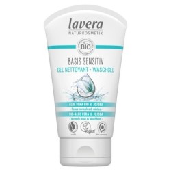 Gel nettoyant bio Lavera Basis Sensitiv Aloe vera et Jojoba pour nettoyage doux et hydratation des peaux normales à mixtes