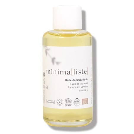 Huile démaquillante bio de minima[liste] pour un démaquillage doux et naturel