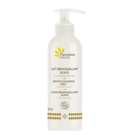 Fleurance Nature Lait démaquillant doux Gelée royale bio 200 ml pour un démaquillage doux et hydratant