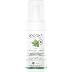 Mousse nettoyante micellaire Menthe and Acide Salicylique bio Logona pour peaux jeunes et à problèmes