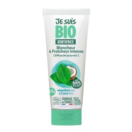 Dentifrice bio Menthe Coco Je Suis Bio pour blanchir les dents et rafraîchir l'haleine