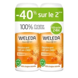 Duo Déodorant roll-on 24H Argousier bio Weleda