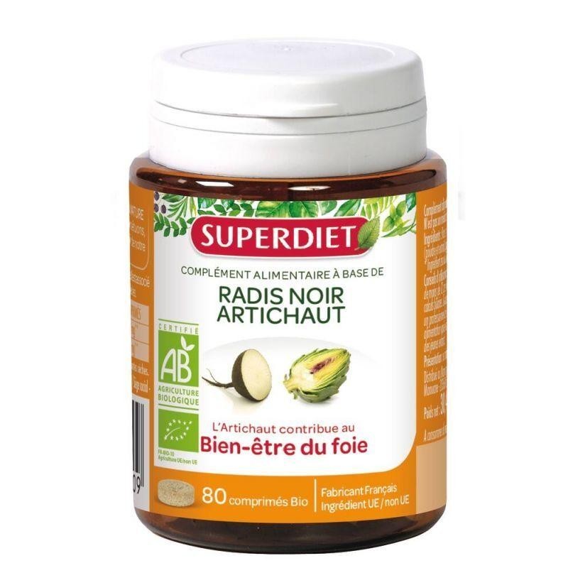 Complément alimentaire Radis noir et Artichaut bio 125 gélules pour détox foie et bien-être hépatique.
