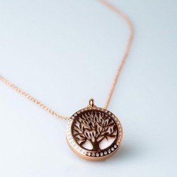 Collier Silvaé diffuseur d'huile essentielle en or rose