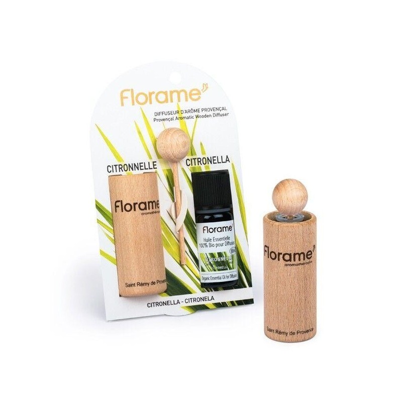 Diffuseur d'arôme en bois avec huile essentielle de Citronnelle