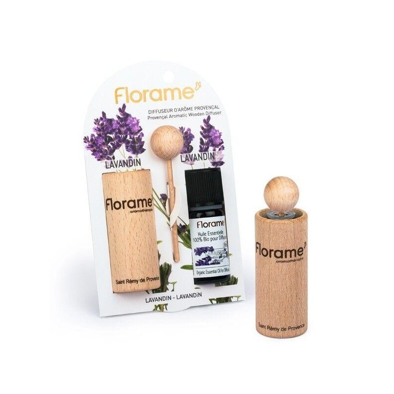 Diffuseur d'arôme en bois Florame avec huiles essentielles de Lavandin