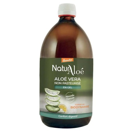 Gel frais buvable d'Aloé Vera bio pour un bon transit intestinal.