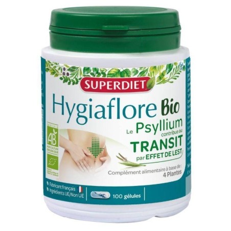 Hygiaflore Psyllium bio gélules pour favoriser le transit intestinal et le bien-être digestif