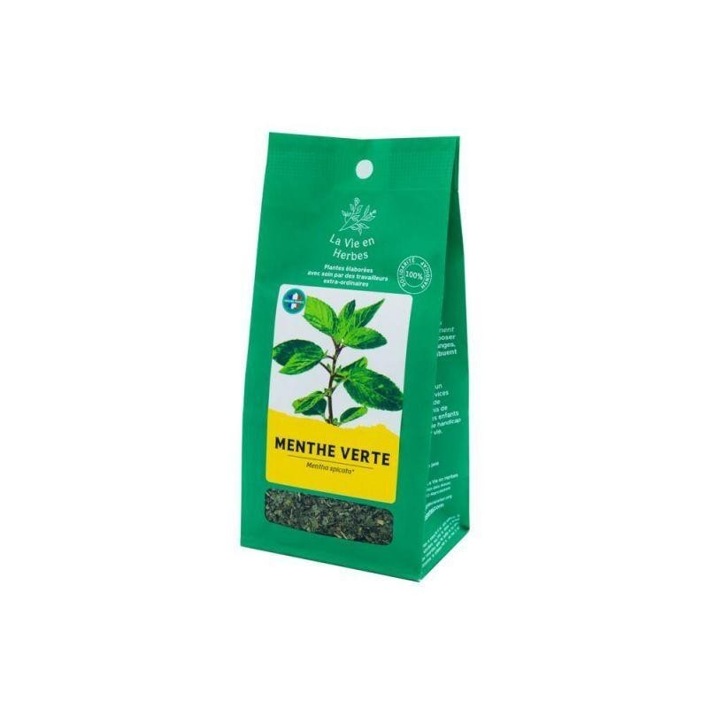 Tisane Menthe verte bio vrac 27 g - Favorise la digestion et le bien-être avec des ingrédients biologiques.