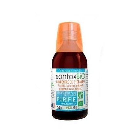 Complément alimentaire Santox buvable bio 100 ml pour détoxification et drainage naturel