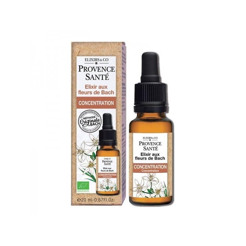 Concentration bio Elixir aux fleurs de Bach - Solution naturelle pour améliorer l'attention et la concentration.