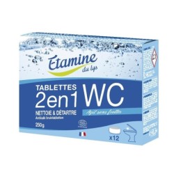 Tablettes WC 2 en 1 Etamine du Lys pour nettoyage efficace et respectueux de l'environnement.