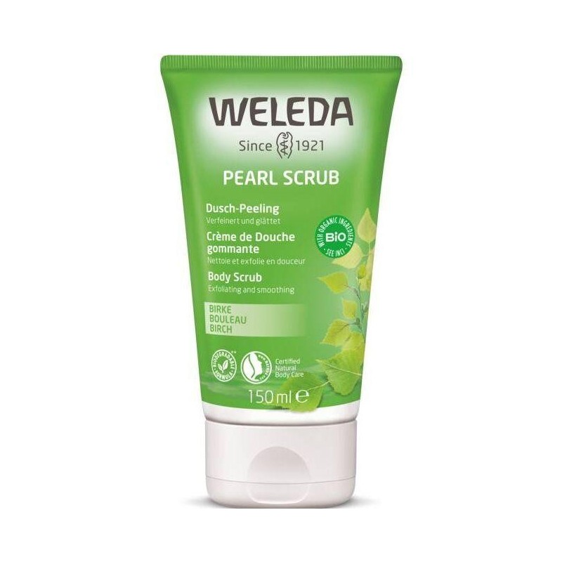 Crème de Douche gommante au Bouleau bio Weleda pour peau douce et fraîche