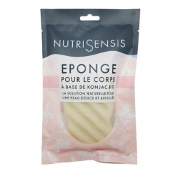 Éponge konjac bio Nutrisensis pour une exfoliation douce et naturelle de la peau.