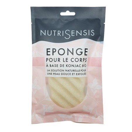 Éponge konjac bio Nutrisensis pour une exfoliation douce et naturelle de la peau.