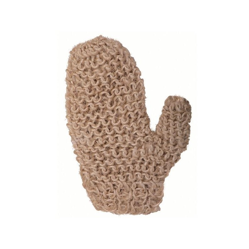 Gant de sisal végétal exfoliant naturel pour améliorer l'aspect peau d'orange et tonifier la peau.