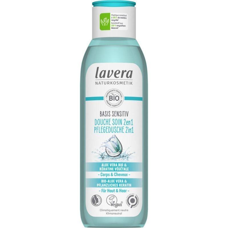 Gel douche bio Lavera Basis sensitiv 2 en 1 pour peau et cheveux sensibles