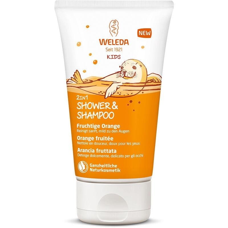 Crème de douche corps et cheveux enfants Weleda Orange Fruitée bio