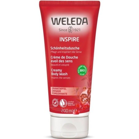 Crème de Douche éveil des sens Grenade bio Weleda - soin doux pour peaux sèches