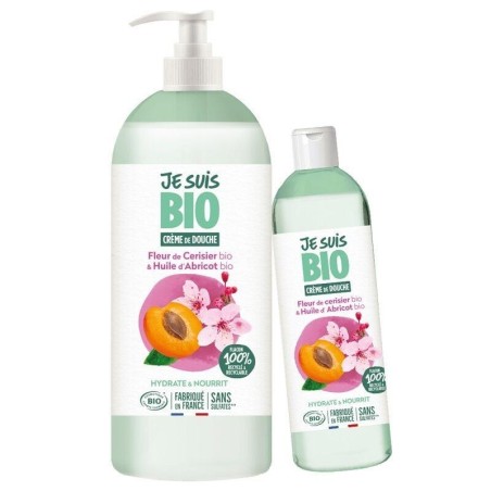 Crème de douche bio Fleur de cerisier et Abricot pour une peau douce et nourrie