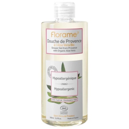 Gel douche hypoallergénique bio Florame pour peaux sensibles