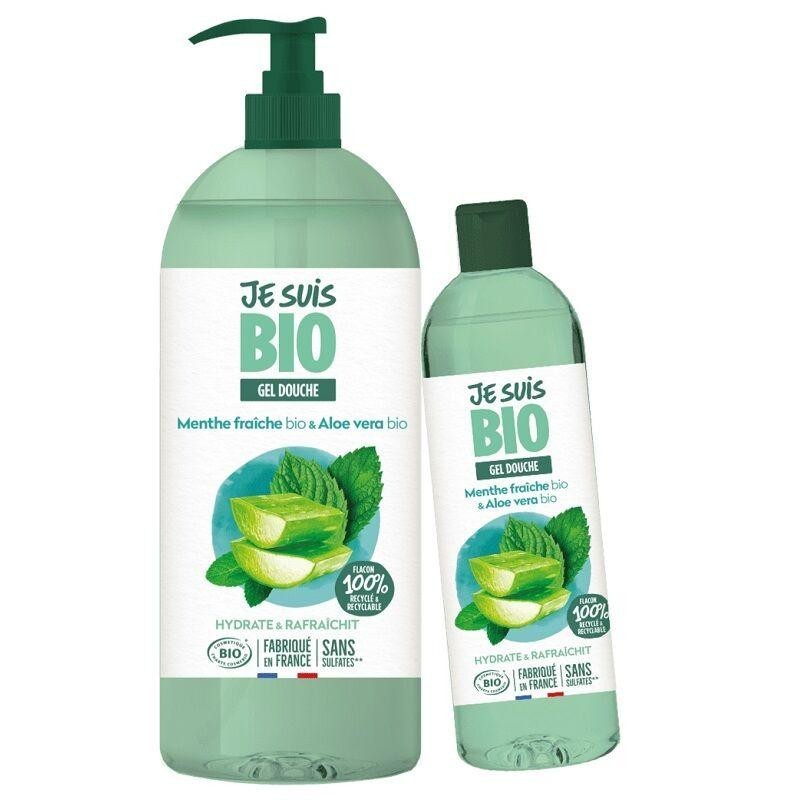 Gel douche bio à la menthe fraîche et aloe vera pour une peau douce et rafraîchie