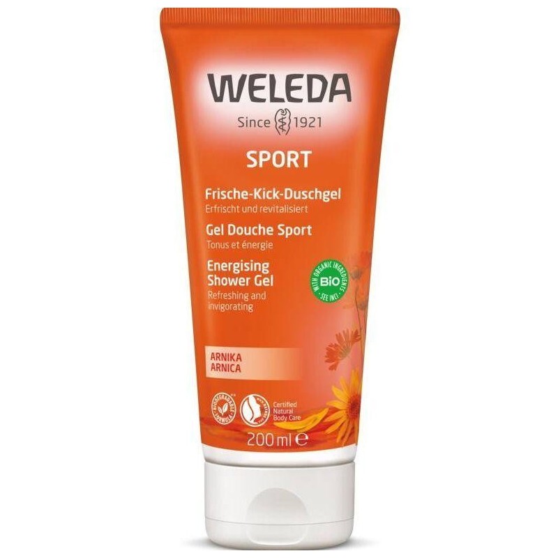 Gel Douche Sport à l'Arnica bio de Weleda pour une hydratation après l'effort