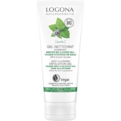 Gel Gommant Visage Bio Menthe Acide Salicylique de Logona pour peaux à problèmes