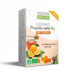 Gommes Propolis verte bio Pamplemousse orange - Pastilles naturelles pour apaiser la gorge et renforcer l'immunité.