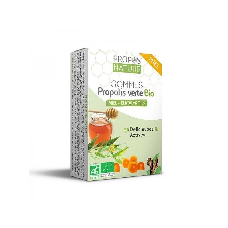 Gommes Propolis verte bio miel orange - pastilles naturelles pour la gorge