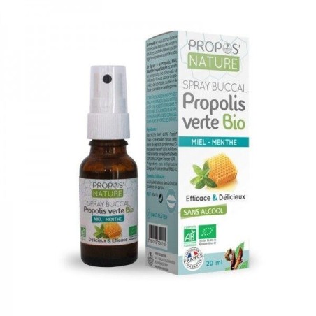 Spray buccal Propolis verte bio miel menthe sans alcool