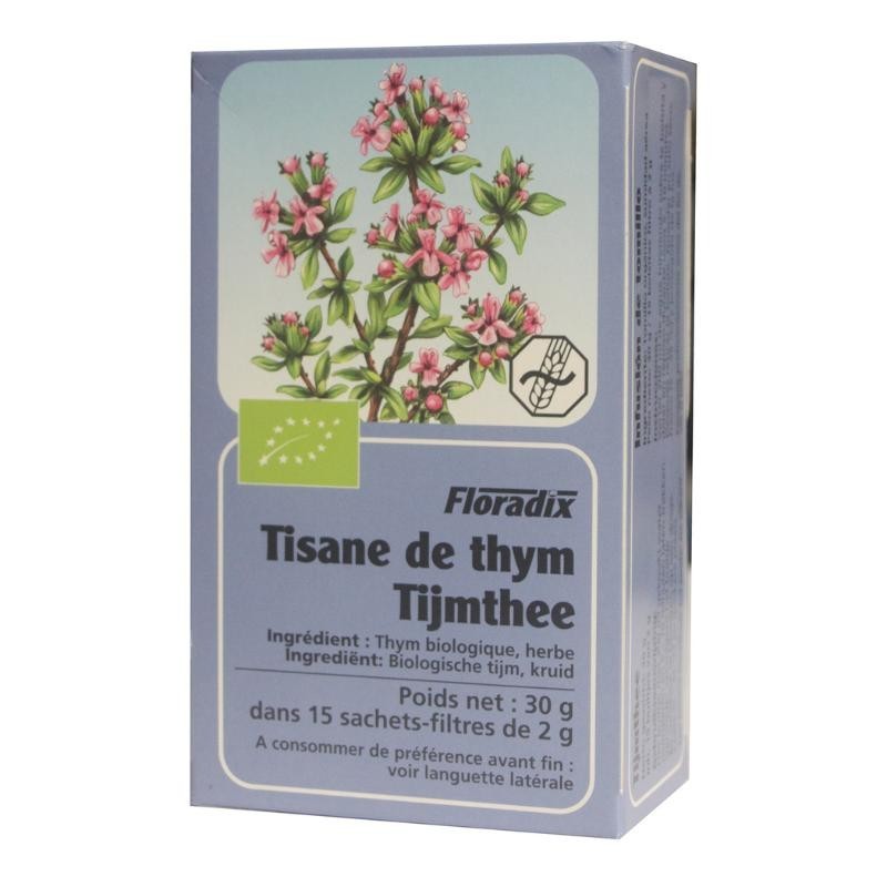 Tisane Thym bio Salus en infusettes pour soulager la toux et favoriser la digestion