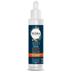 Huile capillaire bio Nuska pour nutrition et brillance des cheveux secs