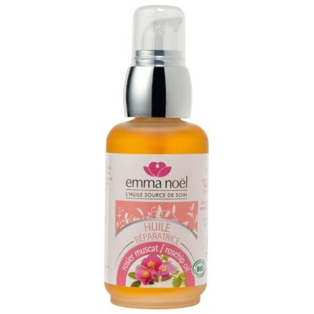 Huile végétale bio de rosier muscat pour régénérer la peau et atténuer les cicatrices.