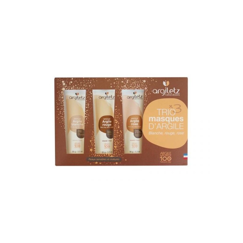 Coffret pour peaux sensibles : 1 masque argile blanche
