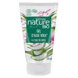 Gel d'aloe vera bio à l'eau de rose