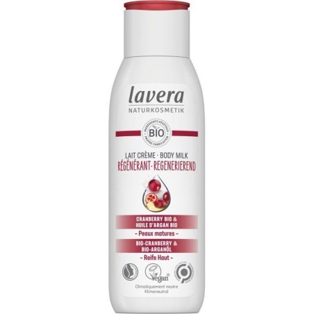 Lait corps régénérant Cranberry et Huile d'argan bio 100 ml pour peaux matures