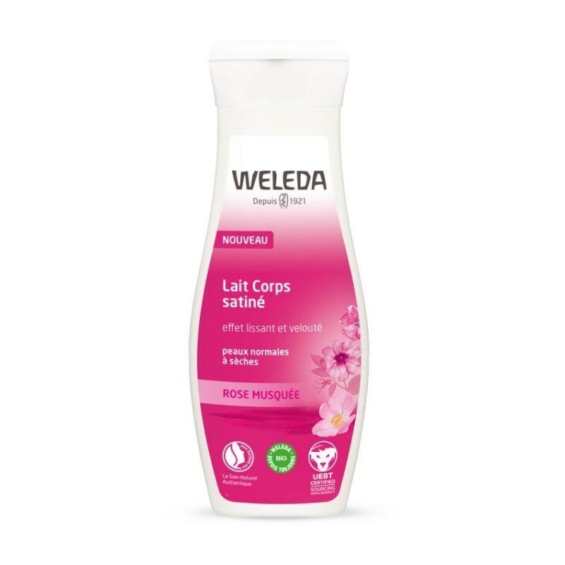 Lait Corps Satiné à la Rose Musquée Bio de Weleda pour une peau hydratée et douce