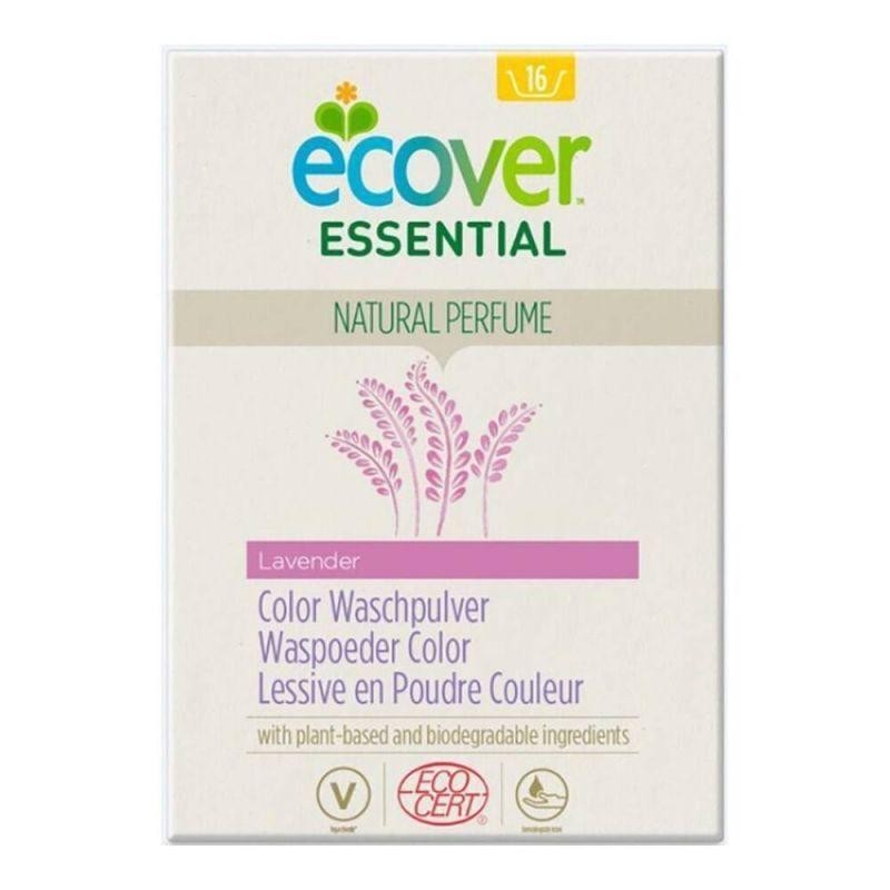 Lessive en poudre bio Ecover à la lavande pour linge de couleur