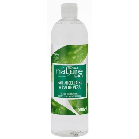 Eau micellaire bio à l'aloe vera pour peaux sensibles