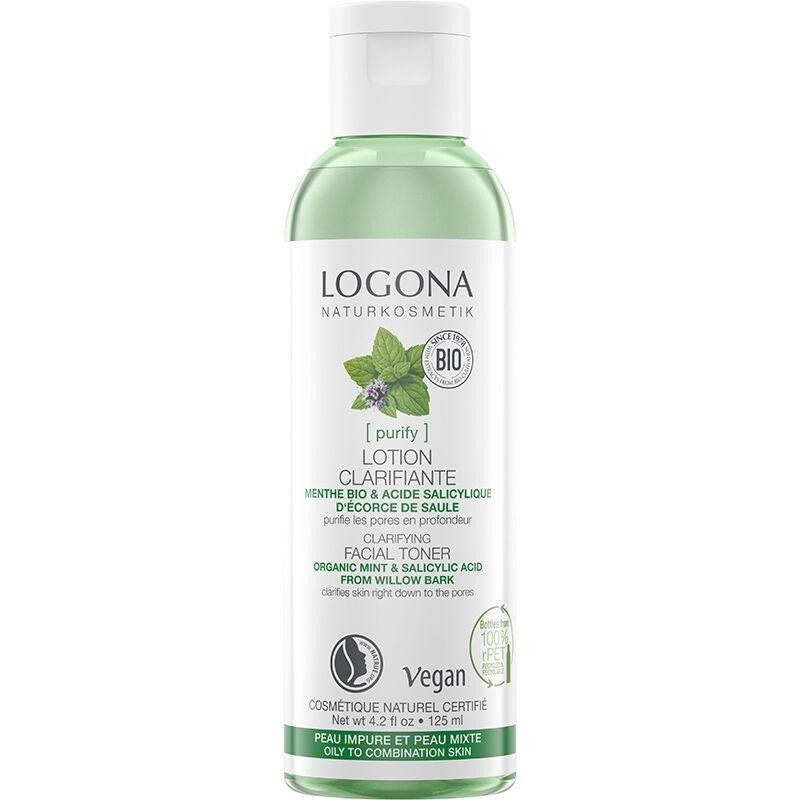 Lotion clarifiante bio Logona Menthe et Acide salicylique pour peaux jeunes à problèmes
