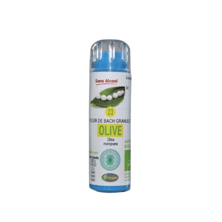 Flacon de Fleur de Bach Olivier (Olive) Kosmeo - aide à l'énergie et au bien-être sans alcool